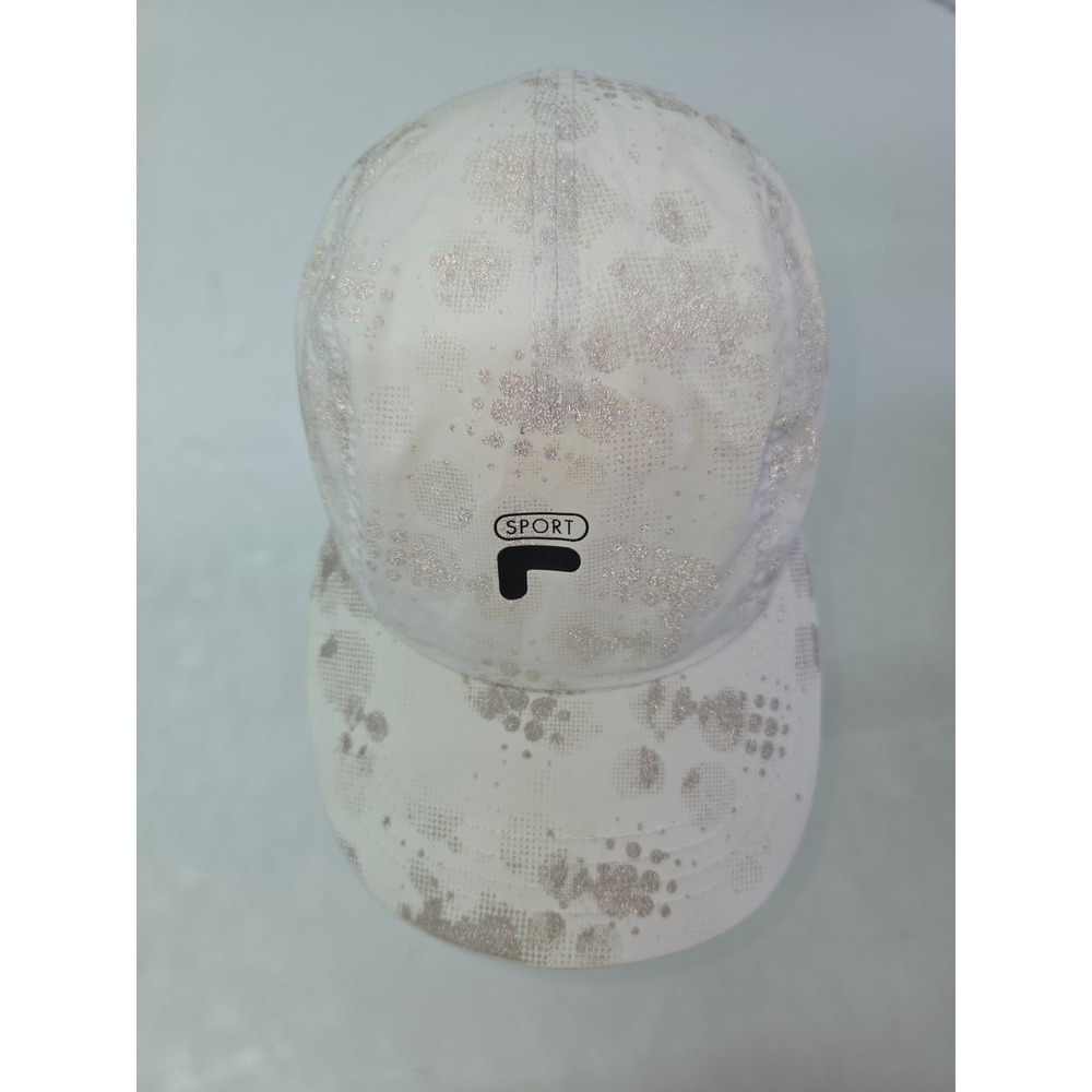 Fila Sport Womens White Grey Splatter Graphic Adjustable Baseball Cap Hat OSFM